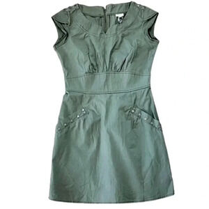 DYNAMITE KAKI GREEN ARMY MINI BACK  ZIPPER DRESS SIZE XS